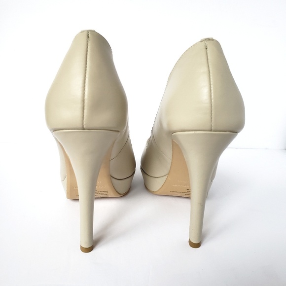 *New Colin Stuart Leather Peep Toe Heels - Picture 4 of 5